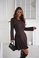 Базова сукня в рубчик з розкльошеною спідницею, фото 3