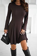 Базова сукня в рубчик з розкльошеною спідницею, фото 5