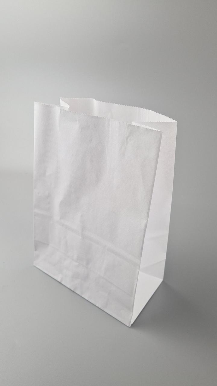 Пакет с дном бумажный крафт белый, 170х90х240, 70г/м2 (25 шт), фото 1