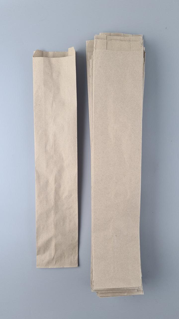 Бумажные пакеты саше крафт бурий, 90х40х460, 40г/м2 (100 шт), фото 1