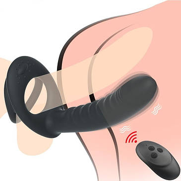 Вібратор Love Toy з подвійним проникненням, секс-іграшка для пар із ремінцем та ерекційним кільцем, фото 1