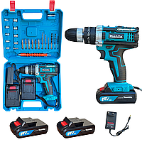 Аккумуляторный Ударный Шуруповерт Макита Ударная Дрель-шуруповерт Макита для дома с кейсом Надежный шуруповерт