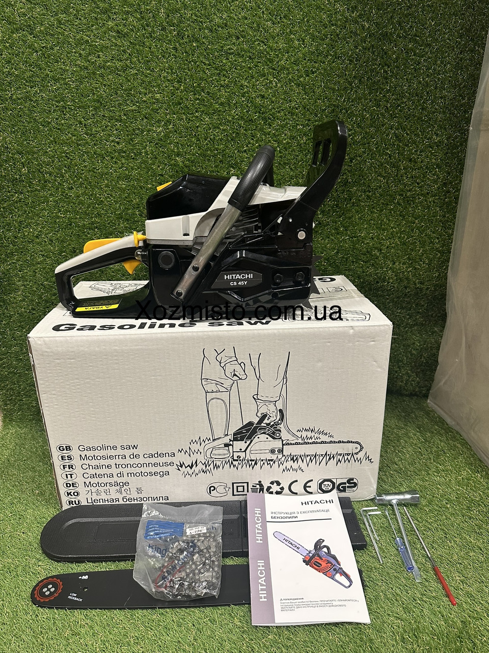 Бензопила Hitachi CS-45-Y Японія Мотопила бензинова ланцюгова Хітачі шина 45 см 4.2 кВт (5.7 л. с) з праймером, фото 1