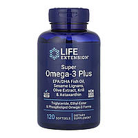 Super Omega-3 Plus EPA/DHA Fish Oil, Sesame Lignans, Olive Extract, Krill & Astaxanthin - 120 softgels