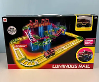 Світний гнучкий автотрек іграшка для дітей, неонова траса з машинкою, іграшка трек