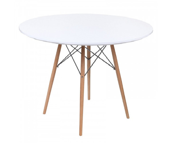 Стіл Тауер Вуд круглий 100 см білий, фото 1