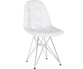 Стілець Тауер Софт S біла екошкіра металеві ніжки хром