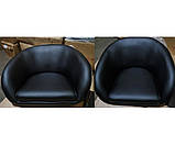 Крісло Мурат чорна екошкіра на млинці, фото 3