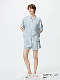 Жіноча піжама Uniqlo комплект сорочка та шорти 1159842983 (Блакитний M), фото 2