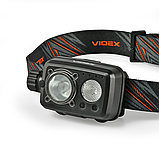 Налобний ліхтарик VIDEX VLF-H189 185м, IP55, змінний акумулятор, біле та червоне світло, 7 режимів, TYPE-C, фото 8