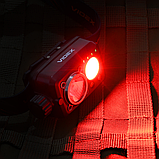 Налобний ліхтарик VIDEX VLF-H189 185м, IP55, змінний акумулятор, біле та червоне світло, 7 режимів, TYPE-C, фото 6