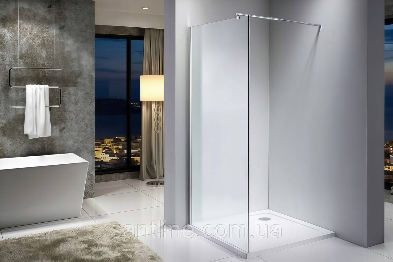 Душова стінка Insana 100х200 см матове скло 6 мм Walk-In перегородка для душу, фото 1