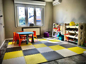 Спортивний мат (ТАТАМІ) EVA 1000х1000х20 мм фіолетово-бірюзовий