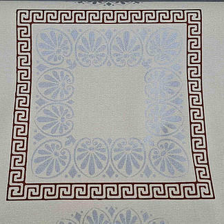 Клейонка з грецьким малюнком на кухонний стіл на  тканинній основі Прованс, фото 3