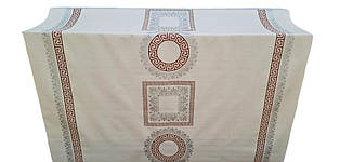 Клейонка з грецьким малюнком на кухонний стіл на  тканинній основі Прованс, фото 2