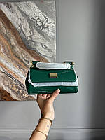 Dolce & Gabbana Mini Sicily Green Patent Leather with Gold Hardware