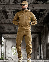 Теплий тактичний військовий костюм Soft Shell койот на флісі