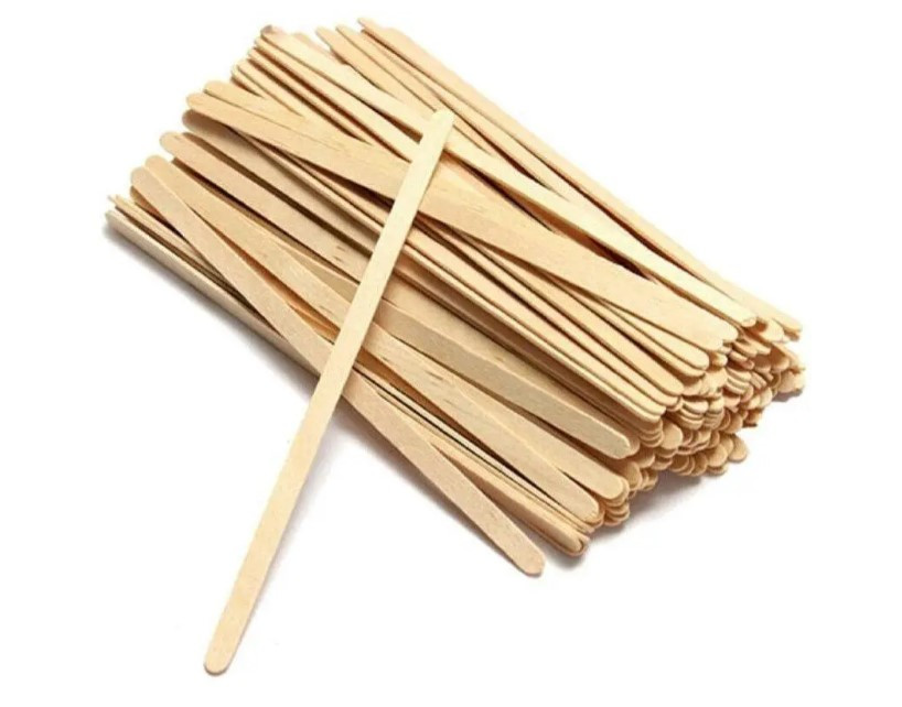 Вузький Дерев'яний шпатель для депіляції 140 на 6 мм, 10 шт, фото 1