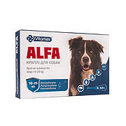 Вітомакс Vitomax Alfa краплі від бліх і кліщів для собак вагою від 10 до 25 кг, 3 піпетки