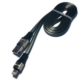 Кабель Usb Lightning Aspor A159 2.4A 1.2m (плоский, метал. конектор) Grey
