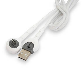 Кабель Usb Micro USB 4you Angara (2000mah, tpe, 90град, micro 2х стор., Підставка, білий)