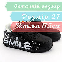 Дитячі сліпони чорні Smile з липучкою тм BiKi розмір 27 - устілка 17,5 см