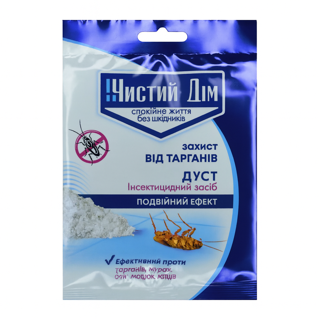 Дуст Чистий дім від тарганів, бліх, клопів, мурах 50 г, фото 1