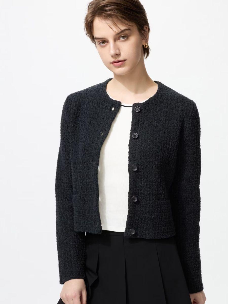 Жіночий в'язаний кардиган UNIQLO 1159843007 (Чорний XL), фото 1