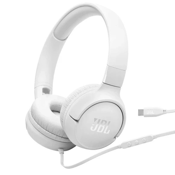 Навушники дротові JBL Tune 520C роз'єм USB-C (JBLT520CWHT) білі, фото 1