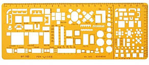 Лінійка Шаблон для креслення Масштаб 1:100 та 1:200
