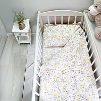 Комплект постільної білизни в ліжечко дитячий Bimbo "Звірі" 90 х 110 см Фланель (32417)