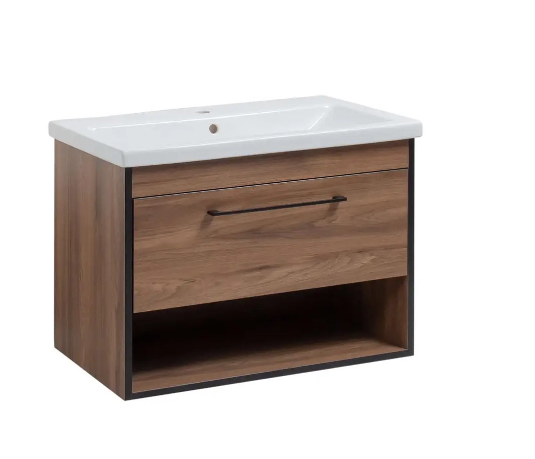 Тумба 60 см підвісна з умивальником Комо ,для ванної кімнати, фото 1