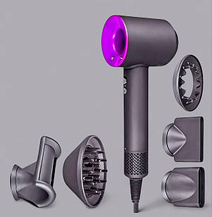 Фен стайлер 5в1 Super Hair Dryer 1600W, професійний безшумний фен з іонізацією та 5 насадками для укладання волосся