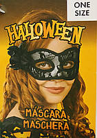 Маскарадна маска з квіткою для Хелловіна 17х9 см чорний