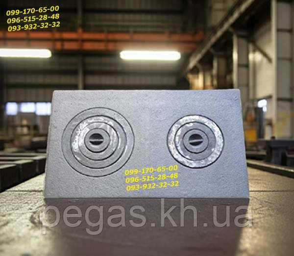 Плита чавунна посилена 41х71 для груби, печі, барбекю, мангал, фото 1