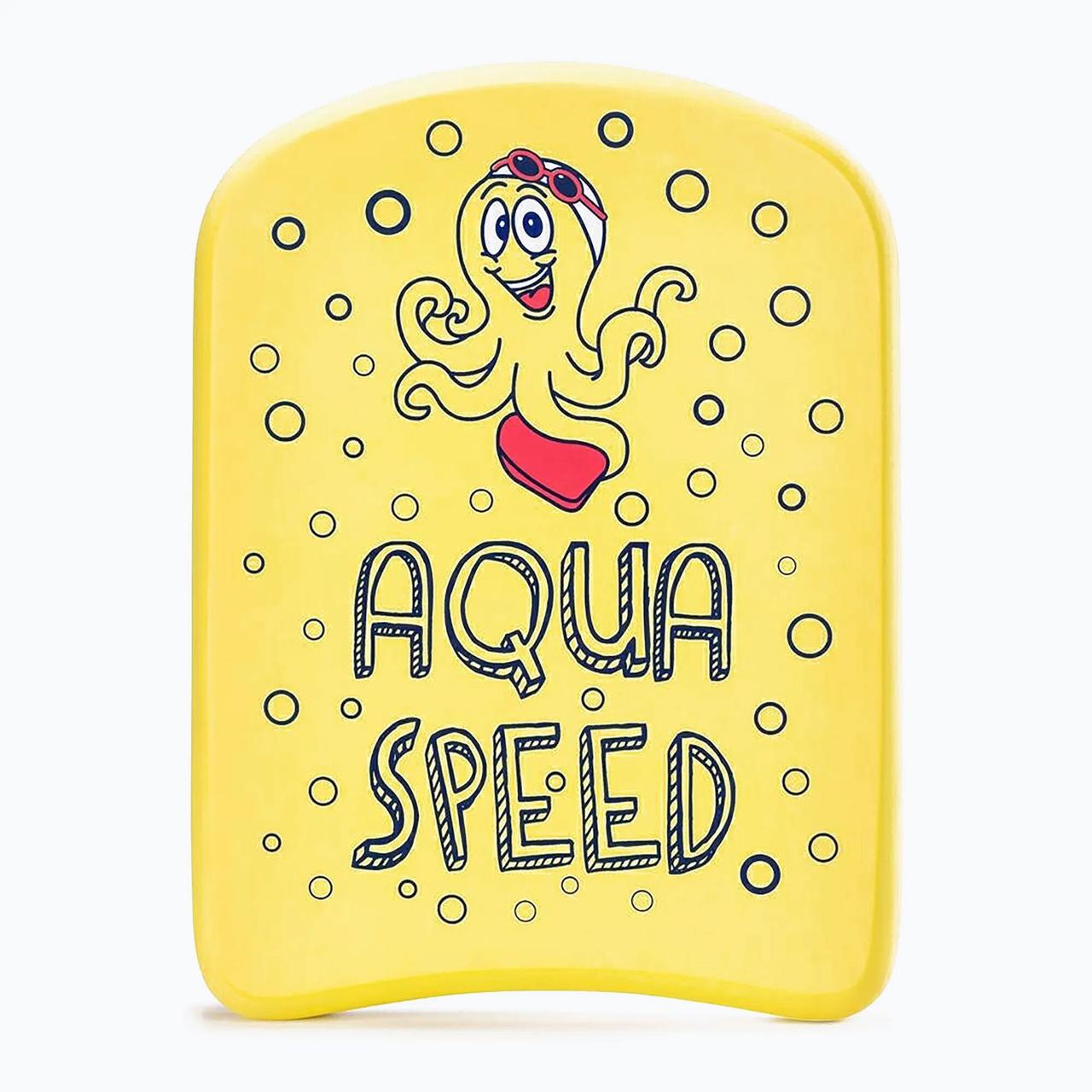 Дошка для плавання Aqua Speed KIDDIE Kickboard Octopus 6897 Жовтий Діт 31x23x2,4cm 186-octopus (Оригінал), фото 1