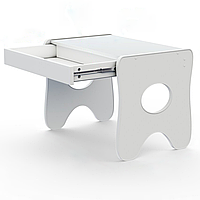 Зручний столик у дитячу кімнату 70×45×51, дитячий ігральний стіл із ящиком, білий