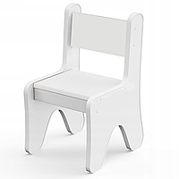 Стільчик для дитячої кімнати 55×37×33 дитячий зручний стілець для ігор, білий
