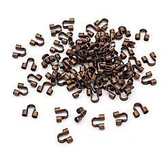 Затискачі Протектор для Дроту, Латунь, Колір Мідний, 5х6х2мм, Отвір 1.5мм, близько 80шт/5г