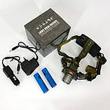 Налобний ліхтар тактичний Bailong BL-1505-602B SENSOR з датчиком руху, Ліхтарик налобний led, фото 10