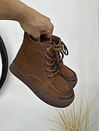 Жіночі демісезонні черевики MeegoComfort модель 2F967 Brown коричневі зі шнурівкою, фото 2