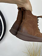 Жіночі демісезонні черевики MeegoComfort модель 2F967 Brown коричневі зі шнурівкою, фото 3