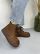 Жіночі демісезонні черевики MeegoComfort модель 2F967 Brown коричневі зі шнурівкою, фото 4