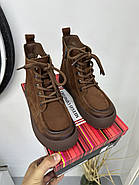 Жіночі демісезонні черевики MeegoComfort модель 2F967 Brown коричневі зі шнурівкою, фото 5