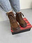 Жіночі демісезонні черевики MeegoComfort модель 2F967 Brown коричневі зі шнурівкою, фото 6