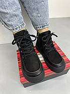 Жіночі демісезонні черевики MeegoComfort модель 2F967-2 Black чорні на шнуровці, фото 2