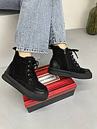 Жіночі демісезонні черевики MeegoComfort модель 2F967-2 Black чорні на шнуровці, фото 4