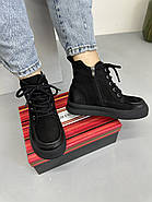 Жіночі демісезонні черевики MeegoComfort модель 2F967-2 Black чорні на шнуровці, фото 7