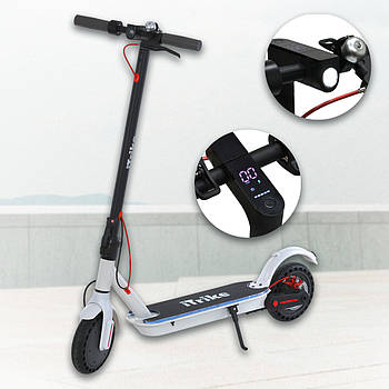 Електросамокат 350 Вт на 8,5″ дюймових колесах з Led підсвічуванням та Bluetooth iTrike MES 1032-2 Білий