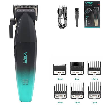 Машинка для стрижки (clipper) VGR V-003, 6 насадок, Green, фото 2